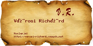 Városi Richárd névjegykártya